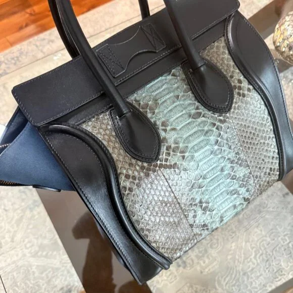 Celine Phyton Suede Large Tote Bag - Picture 6 of 7